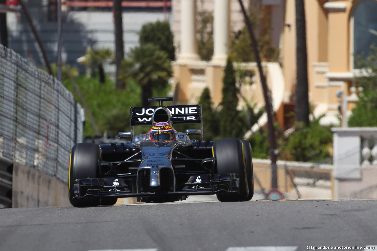 GP MONACO, 24.05.2014- Prove Libere 3, Jenson Button (GBR) McLaren Mercedes MP4-29