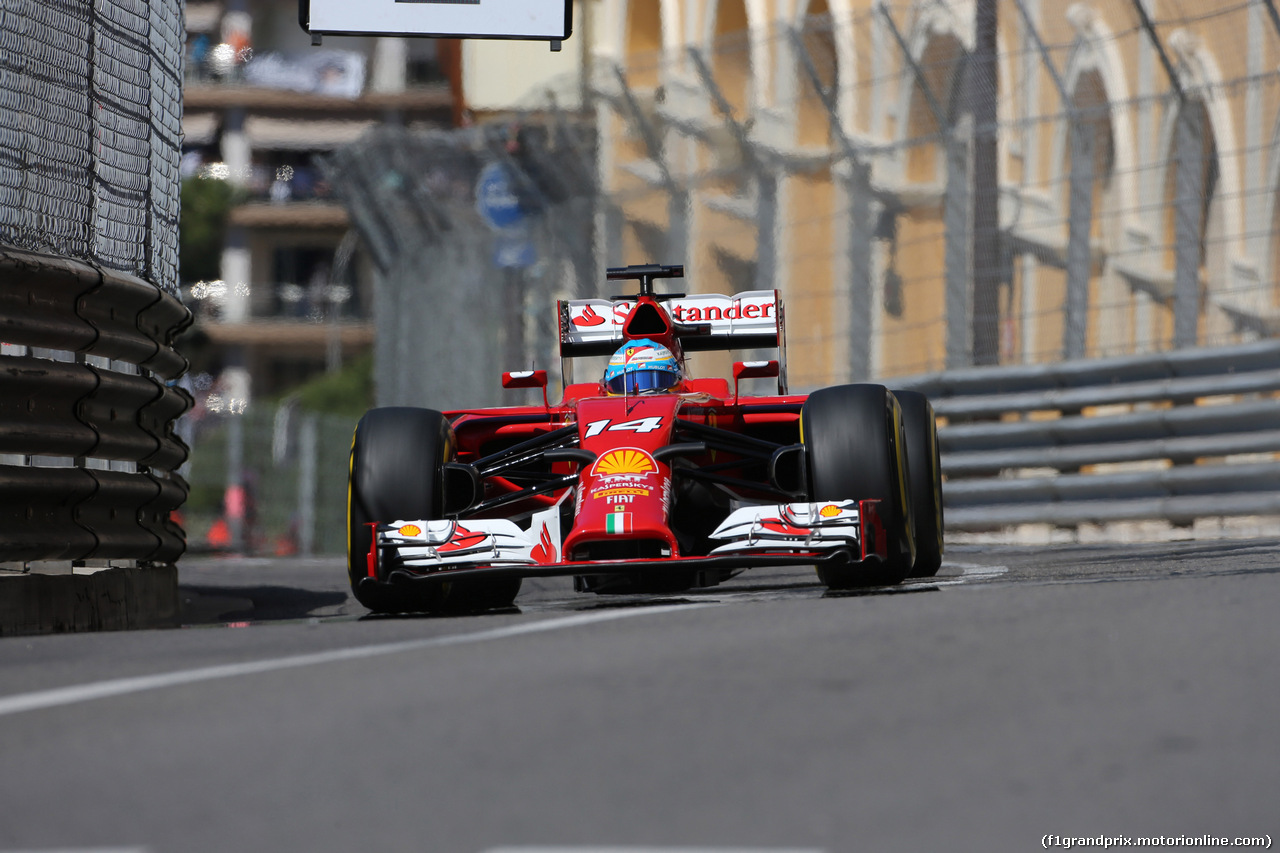 GP MONACO, 24.05.2014- Prove Libere 3, Fernando Alonso (ESP) Ferrari F14-T