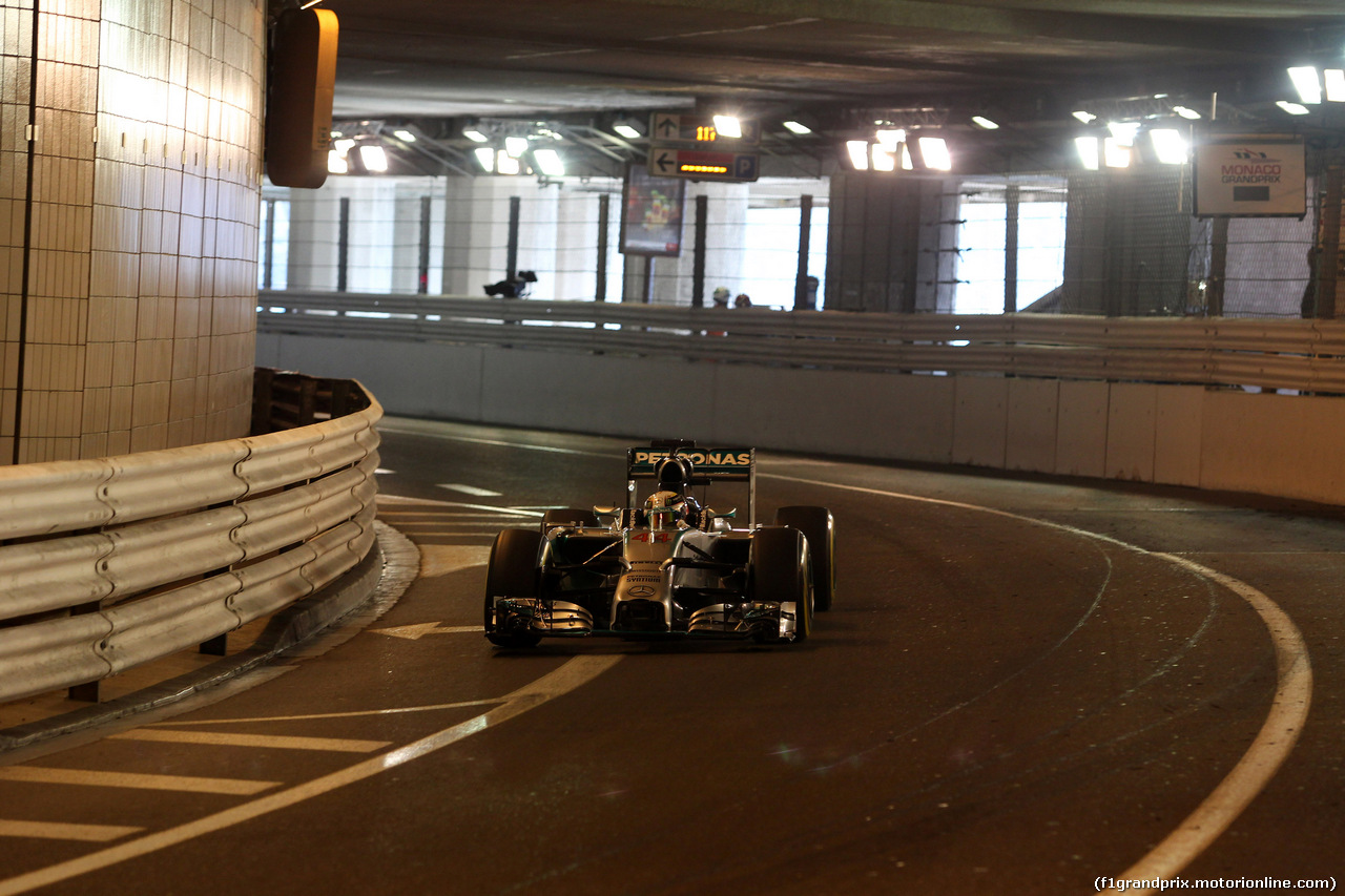 GP MONACO, 24.05.2014- Prove Libere 3, Lewis Hamilton (GBR) Mercedes AMG F1 W05