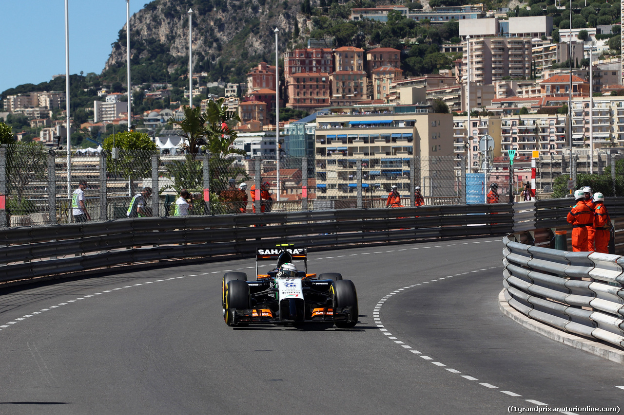 GP MONACO, 24.05.2014- Prove Libere 3, Sergio Perez (MEX) Sahara Force India F1 VJM07