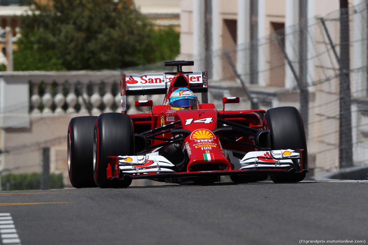GP MONACO, 24.05.2014- Prove Libere 3, Fernando Alonso (ESP) Ferrari F14-T