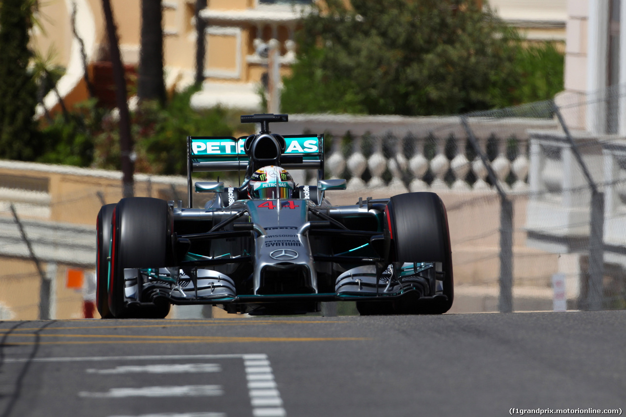 GP MONACO, 24.05.2014- Prove Libere 3, Lewis Hamilton (GBR) Mercedes AMG F1 W05