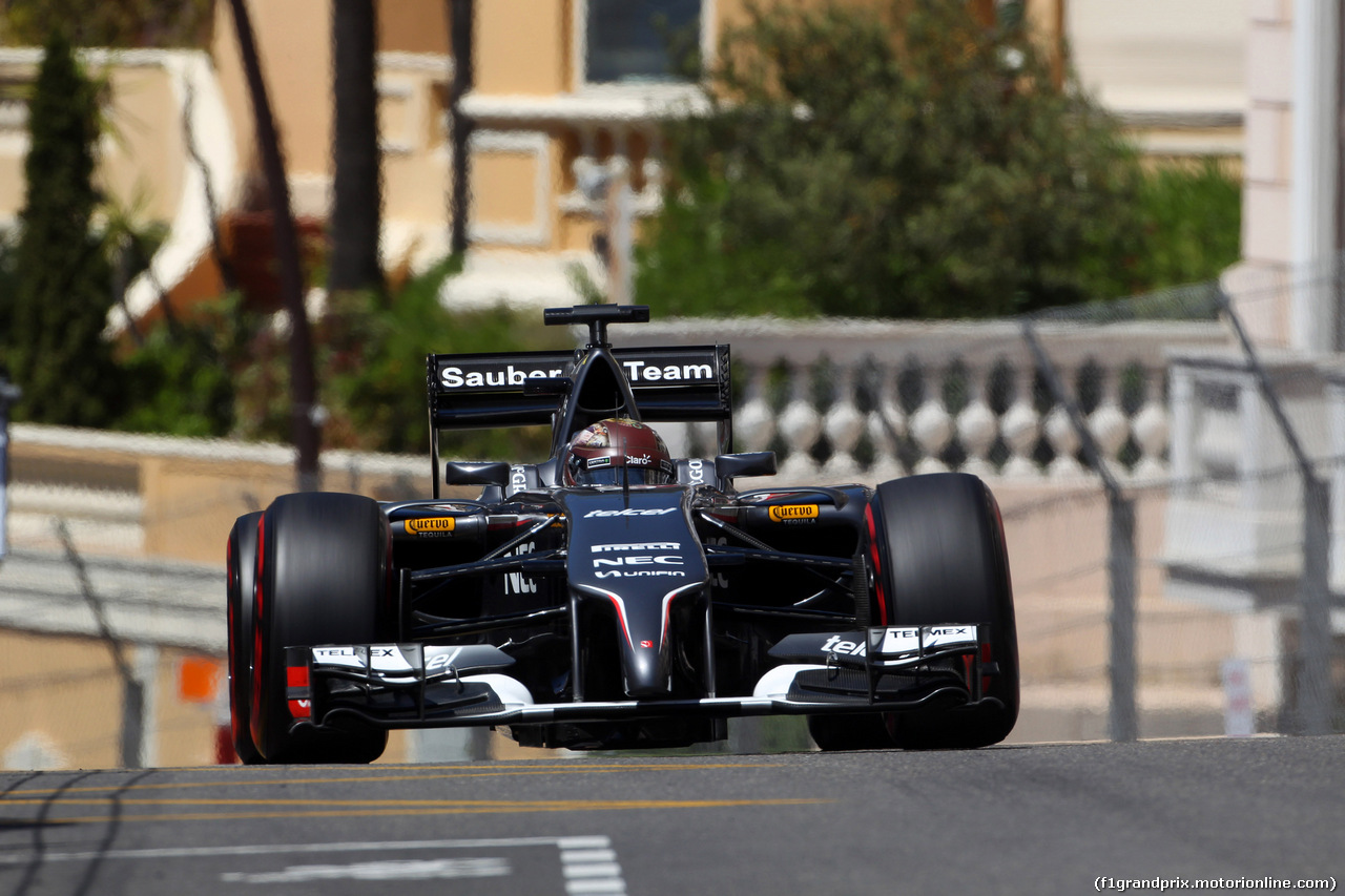 GP MONACO, 24.05.2014- Prove Libere 3, Adrian Sutil (GER) Sauber F1 Team C33