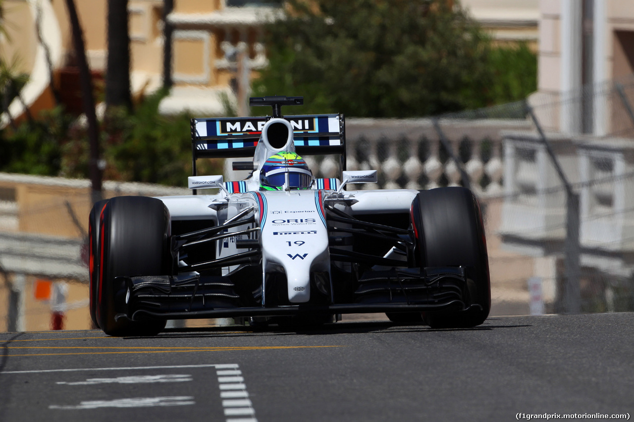 GP MONACO, 24.05.2014- Prove Libere 3, Felipe Massa (BRA) Williams F1 Team FW36