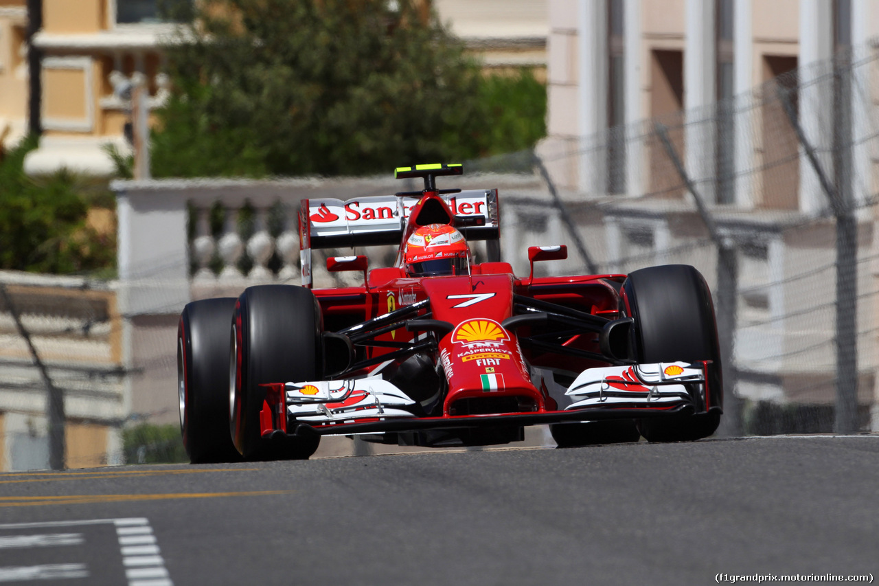 GP MONACO, 24.05.2014- Prove Libere 3, Kimi Raikkonen (FIN) Ferrari F14-T