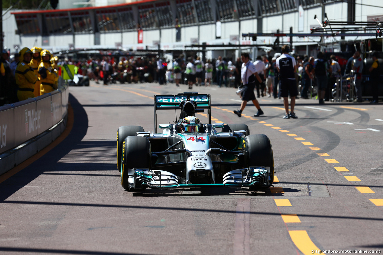 GP MONACO, 24.05.2014- Prove Libere 3, Lewis Hamilton (GBR) Mercedes AMG F1 W05