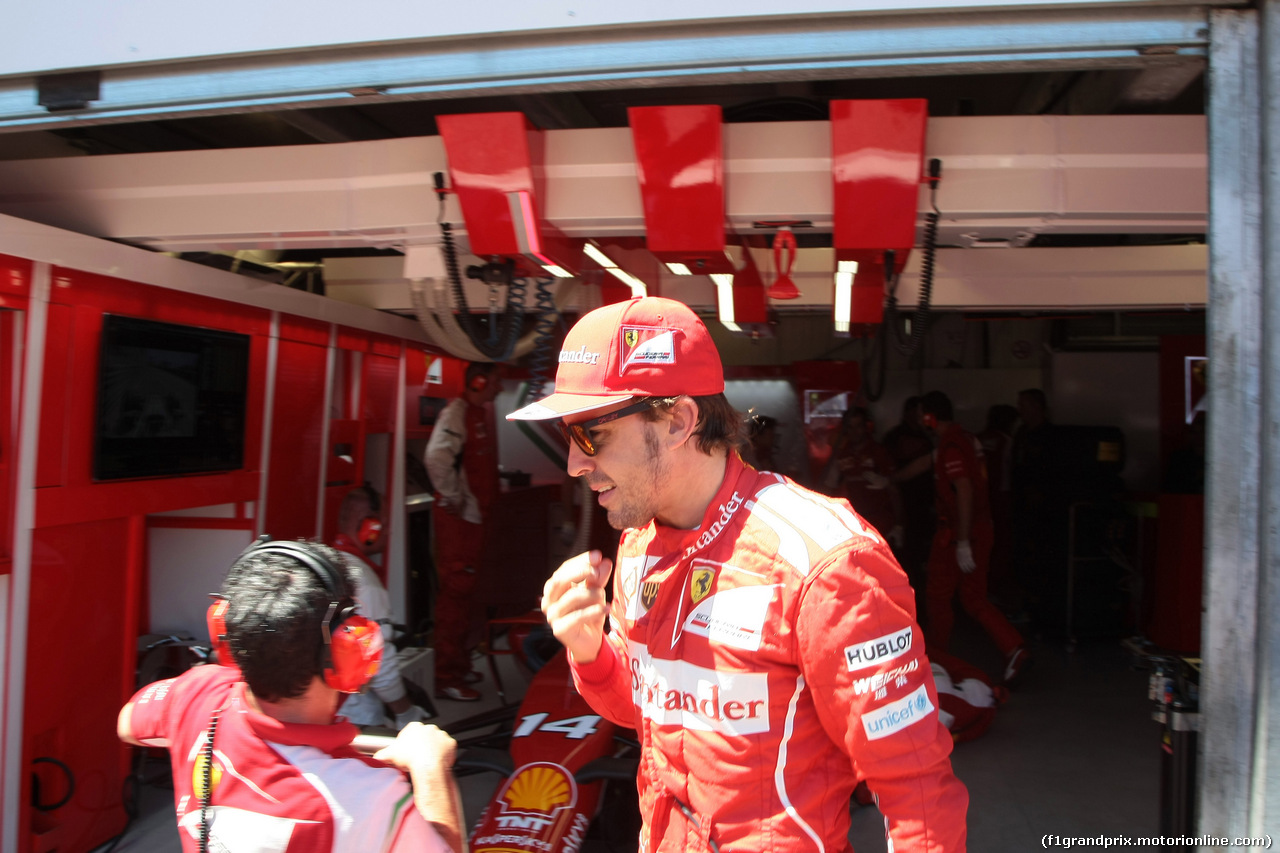 GP MONACO, 24.05.2014- Prove Libere 3, Fernando Alonso (ESP) Ferrari F14-T
