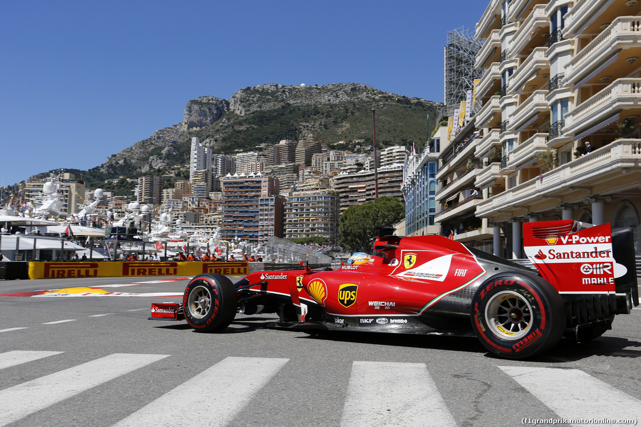 GP MONACO, 24.05.2014- Prove Libere 3, Fernando Alonso (ESP) Ferrari F14-T
