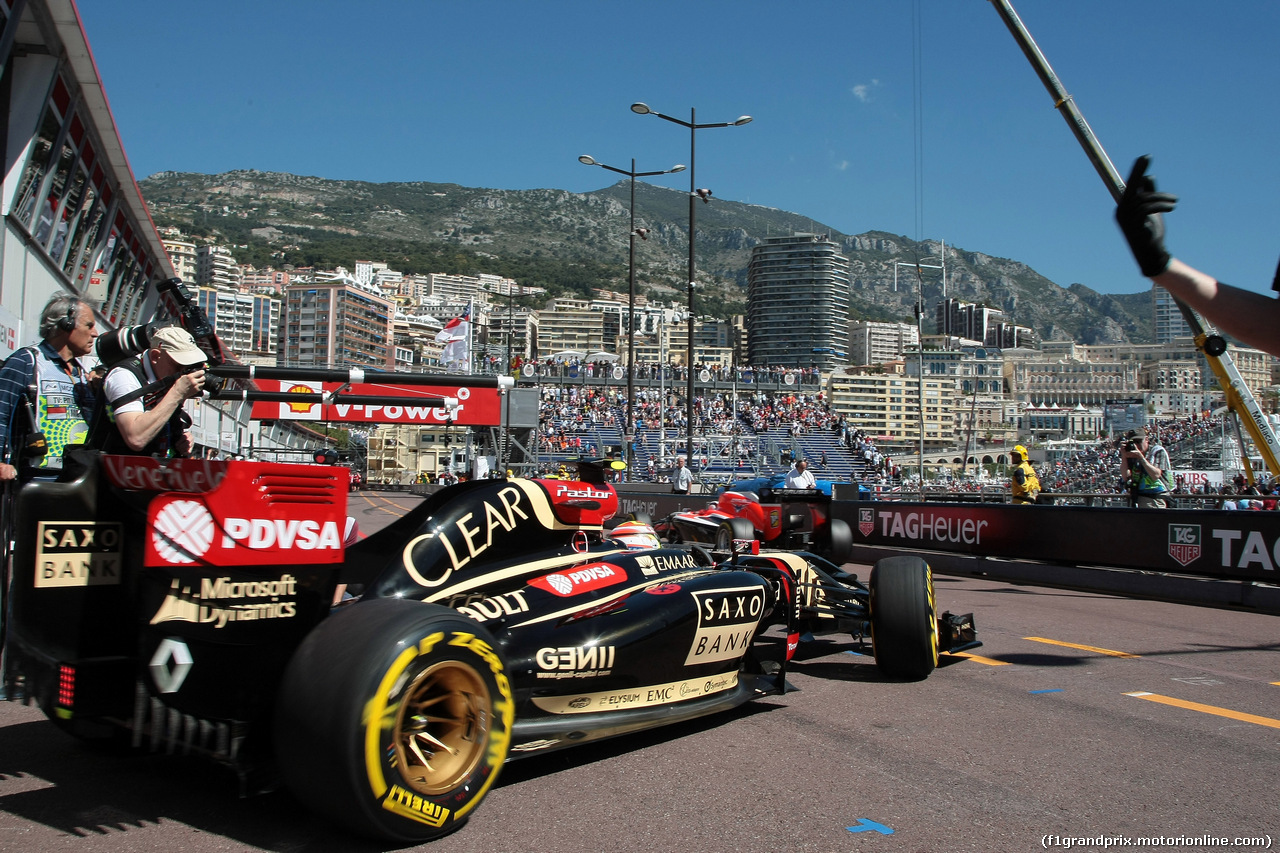 GP MONACO, 24.05.2014- Prove Libere 3, Pastor Maldonado (VEN) Lotus F1 Team E22