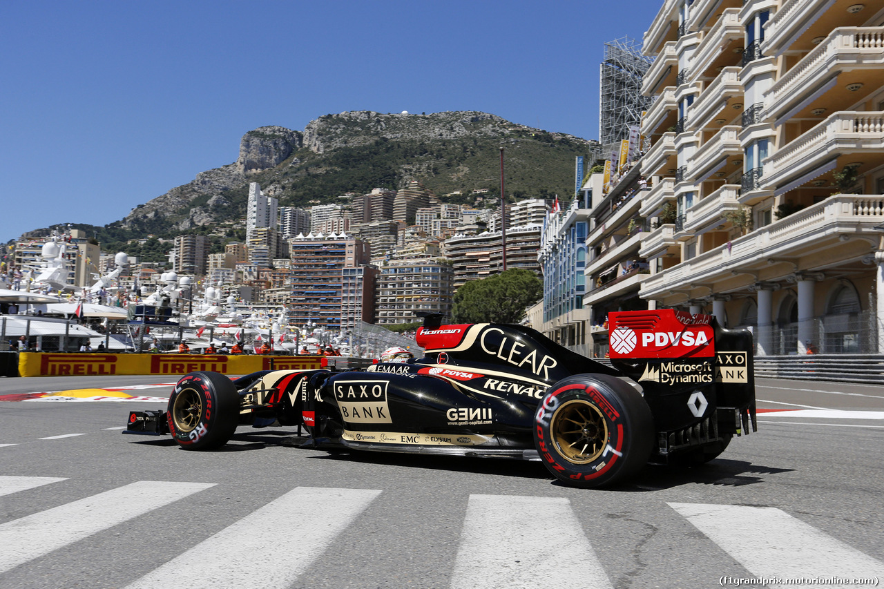 GP MONACO, 24.05.2014- Prove Libere 3, Romain Grosjean (FRA) Lotus F1 Team E22
