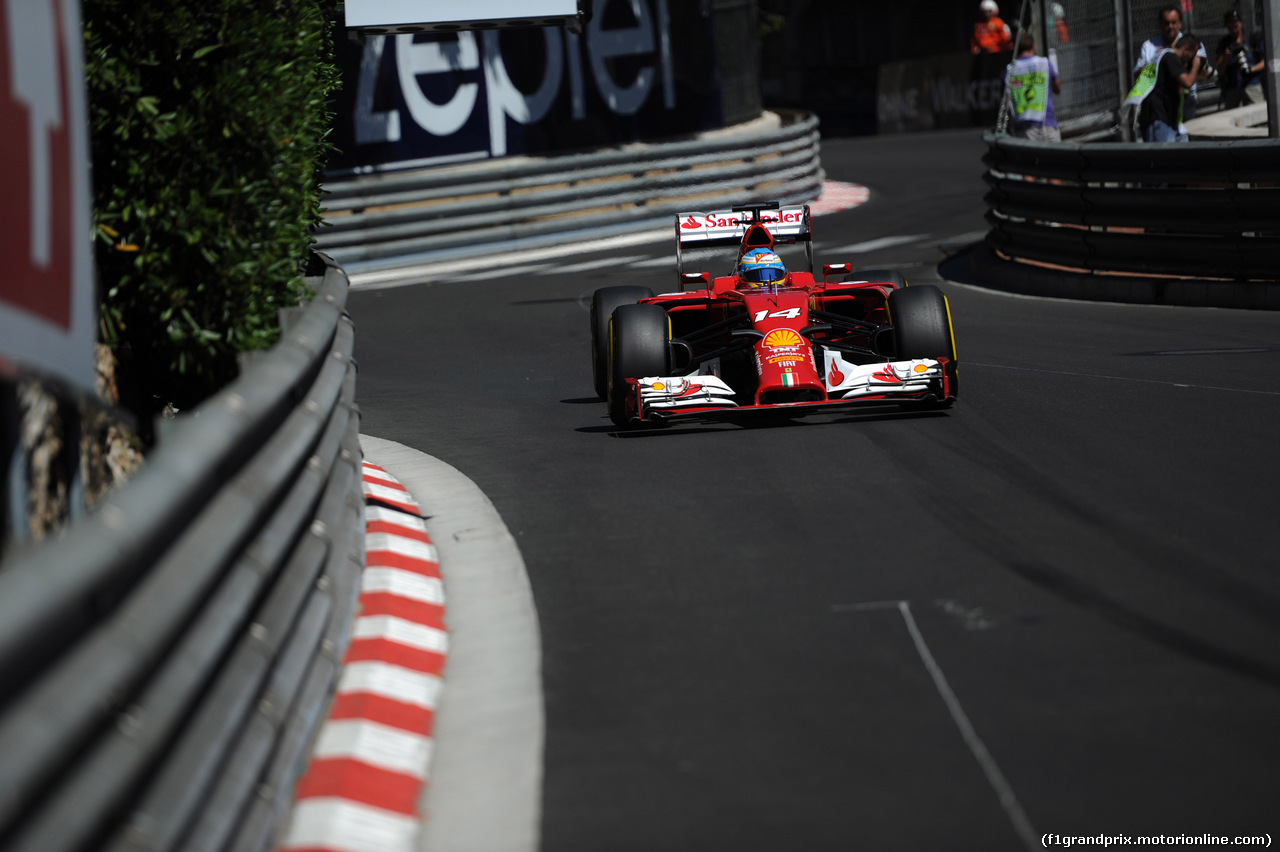 GP MONACO, 24.05.2014- Qualifiche, Fernando Alonso (ESP) Ferrari F14-T