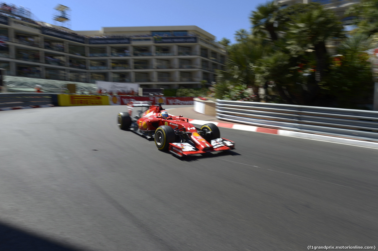 GP MONACO, 24.05.2014- Qualifiche, Fernando Alonso (ESP) Ferrari F14-T