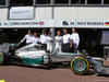 GP MONACO, 24.05.2014- Free Practice 3, Lewis Hamilton (GBR) Mercedes AMG F1 W05 e Nico Rosberg (GER) Mercedes AMG F1 W05 with Dr. Dieter Zetsche, Chairman of Daimler