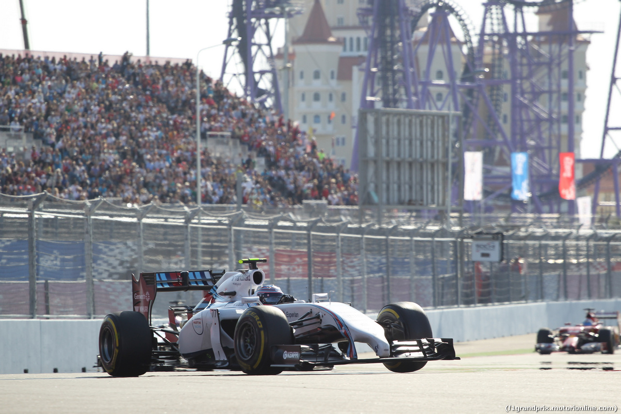 GP RUSSIA, 12.10.2014- Gara, Valtteri Bottas (FIN) Williams F1 Team FW36