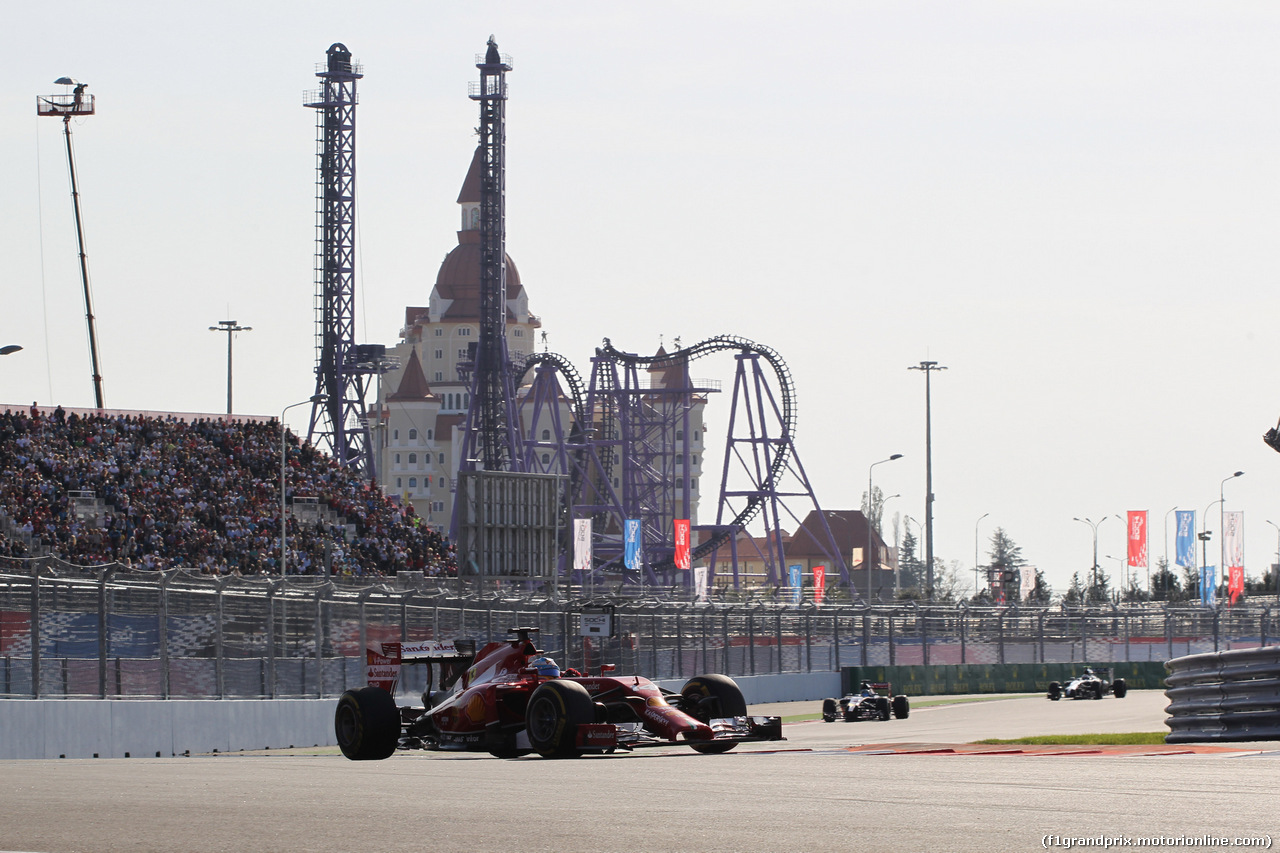 GP RUSSIA, 12.10.2014- Gara, Fernando Alonso (ESP) Ferrari F14T