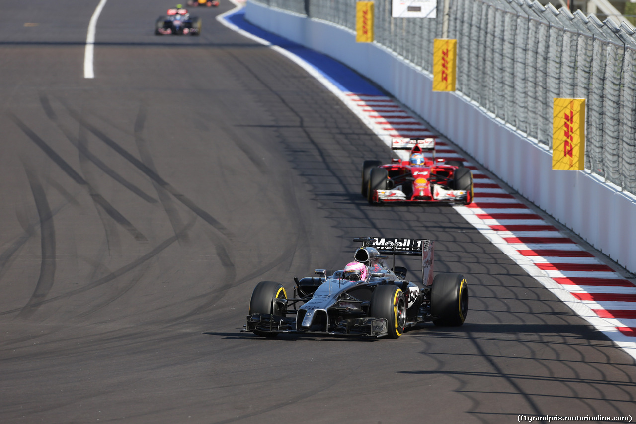 GP RUSSIA, 12.10.2014- Gara, Jenson Button (GBR) McLaren Mercedes MP4-29