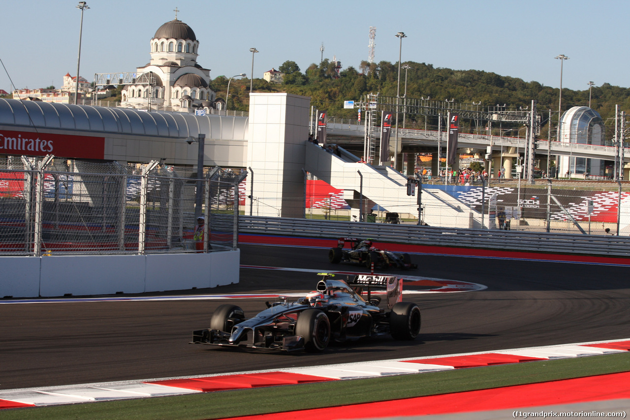 GP RUSSIA, 12.10.2014- Gara, Kevin Magnussen (DEN) McLaren Mercedes MP4-29