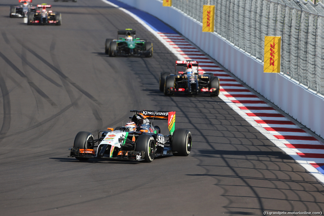 GP RUSSIA, 12.10.2014- Gara, Nico Hulkenberg (GER) Sahara Force India VJM07