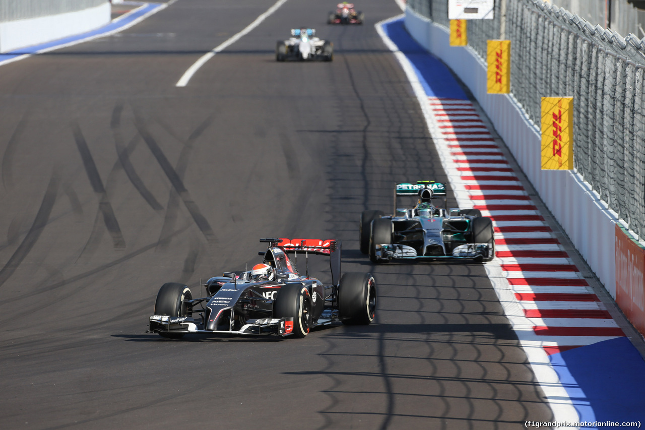 GP RUSSIA, 12.10.2014- Gara, Adrian Sutil (GER) Sauber F1 Team C33