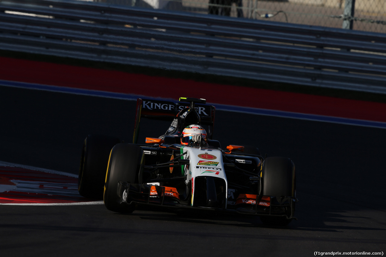 GP RUSSIA, 12.10.2014- Gara, Sergio Perez (MEX) Sahara Force India F1 Team VJM07