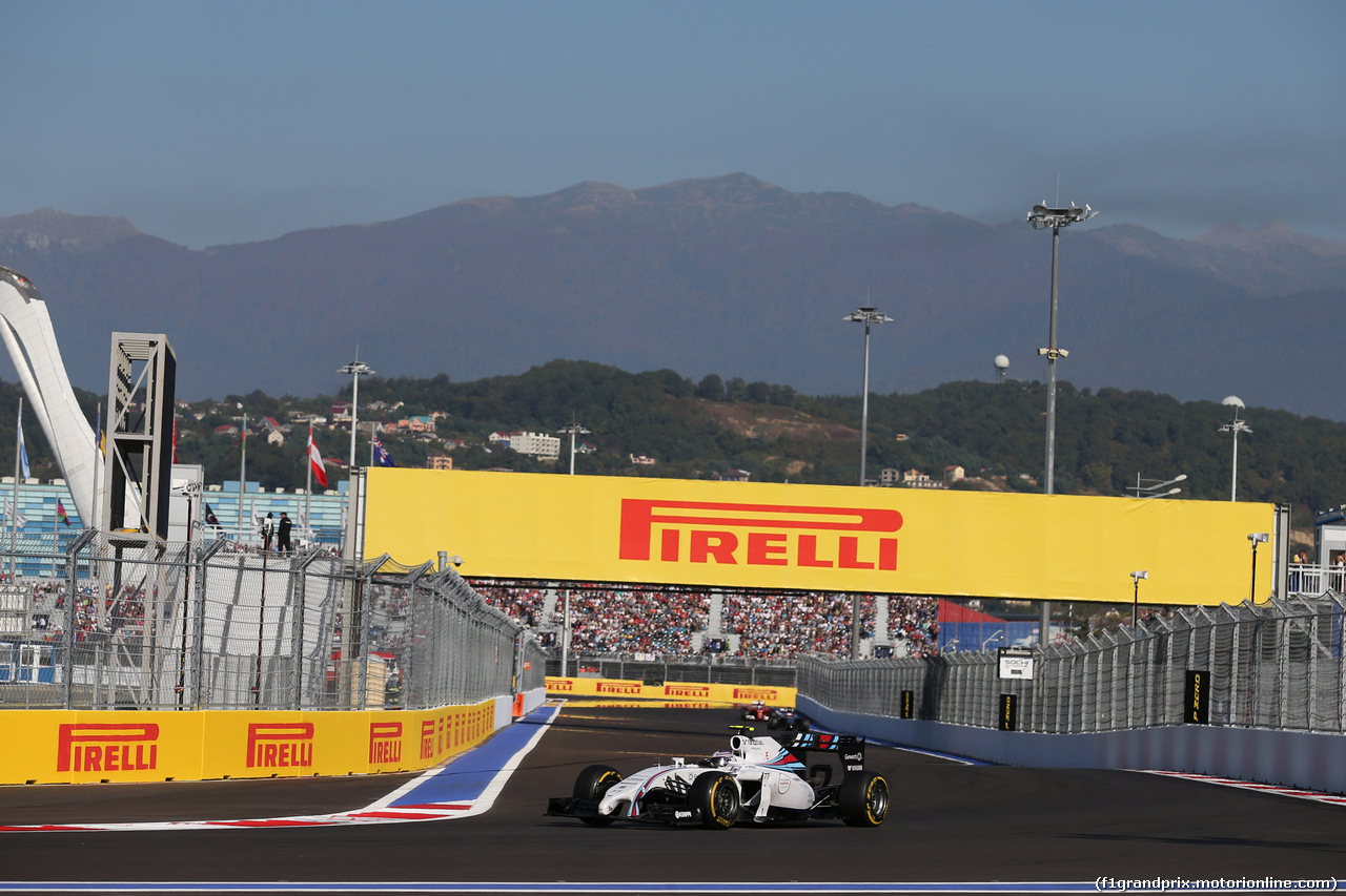 GP RUSSIA, 12.10.2014- Gara, Valtteri Bottas (FIN) Williams F1 Team FW36