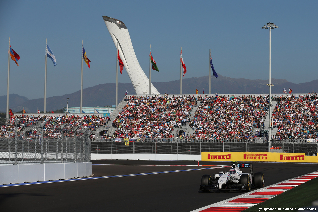 GP RUSSIA, 12.10.2014- Gara, Valtteri Bottas (FIN) Williams F1 Team FW36