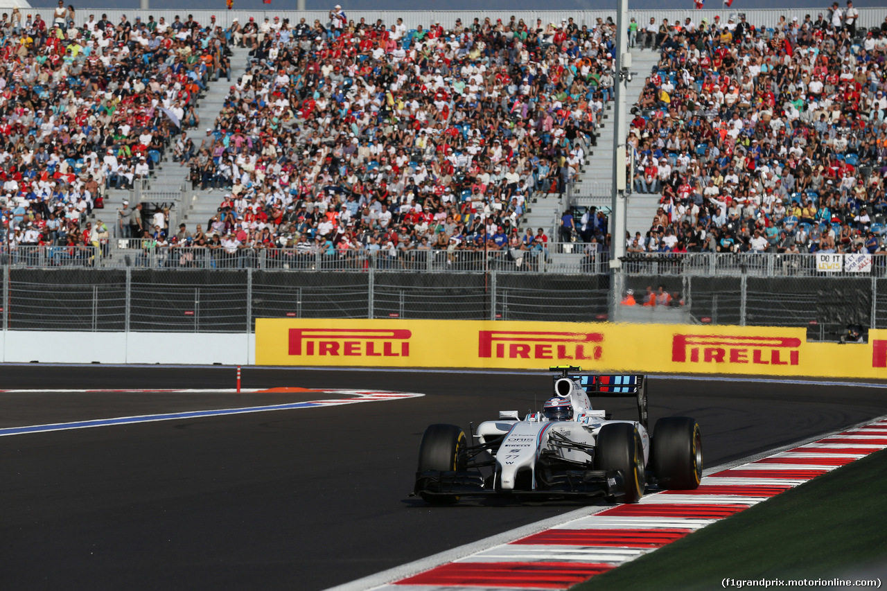 GP RUSSIA, 12.10.2014- Gara, Valtteri Bottas (FIN) Williams F1 Team FW36