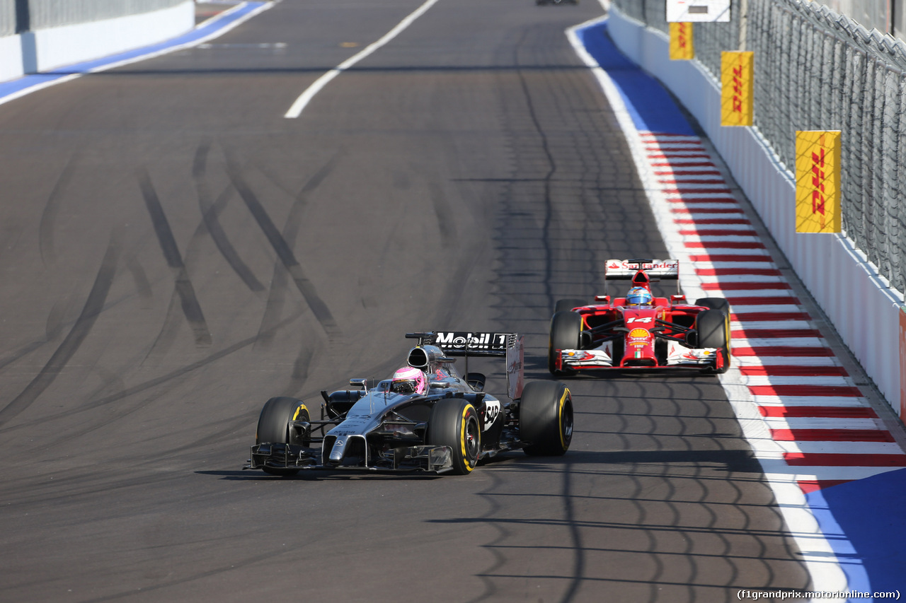 GP RUSSIA, 12.10.2014- Gara, Jenson Button (GBR) McLaren Mercedes MP4-29