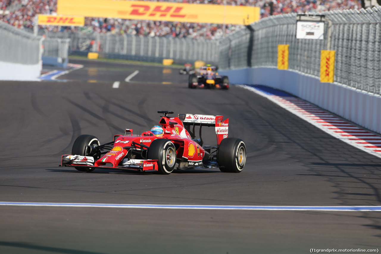 GP RUSSIA, 12.10.2014- Gara, Fernando Alonso (ESP) Ferrari F14T