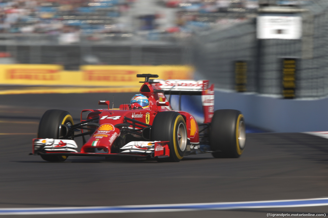 GP RUSSIA, 12.10.2014- Gara, Fernando Alonso (ESP) Ferrari F14T
