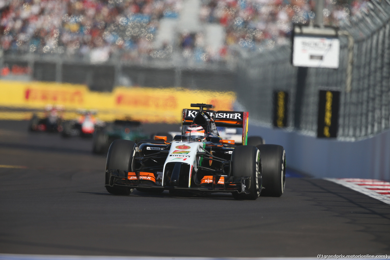 GP RUSSIA, 12.10.2014- Gara, Nico Hulkenberg (GER) Sahara Force India VJM07