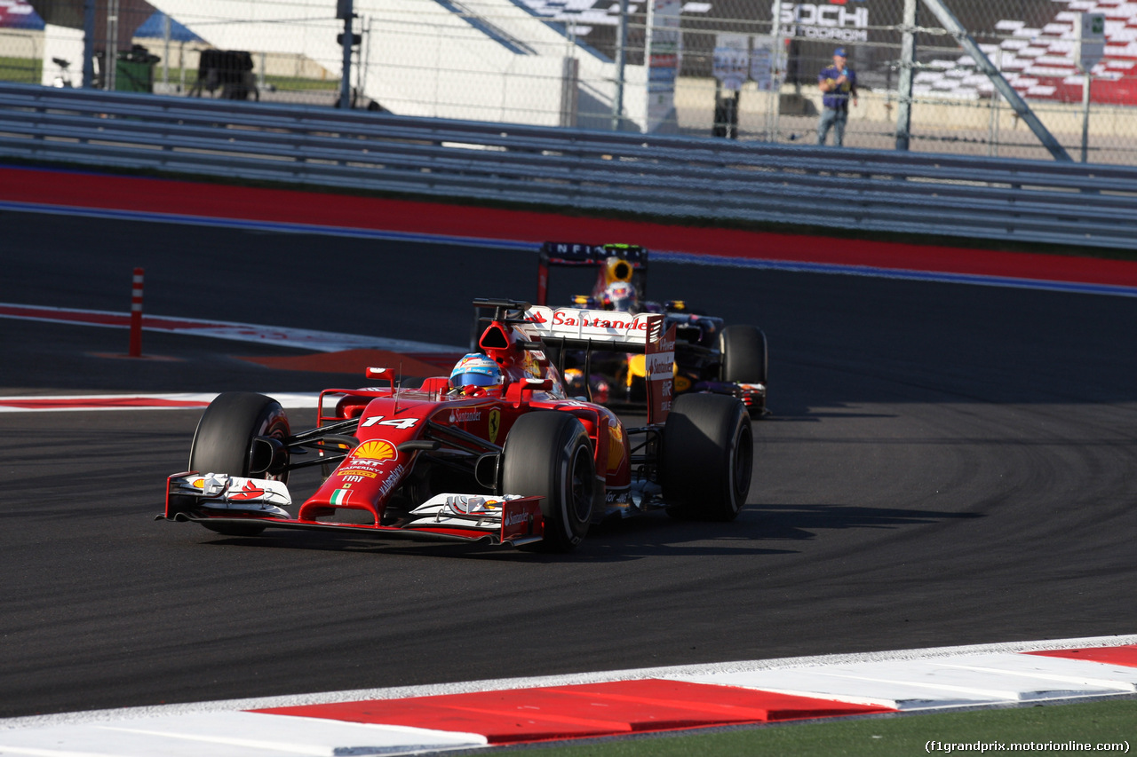 GP RUSSIA, 12.10.2014- Gara, Fernando Alonso (ESP) Ferrari F14T