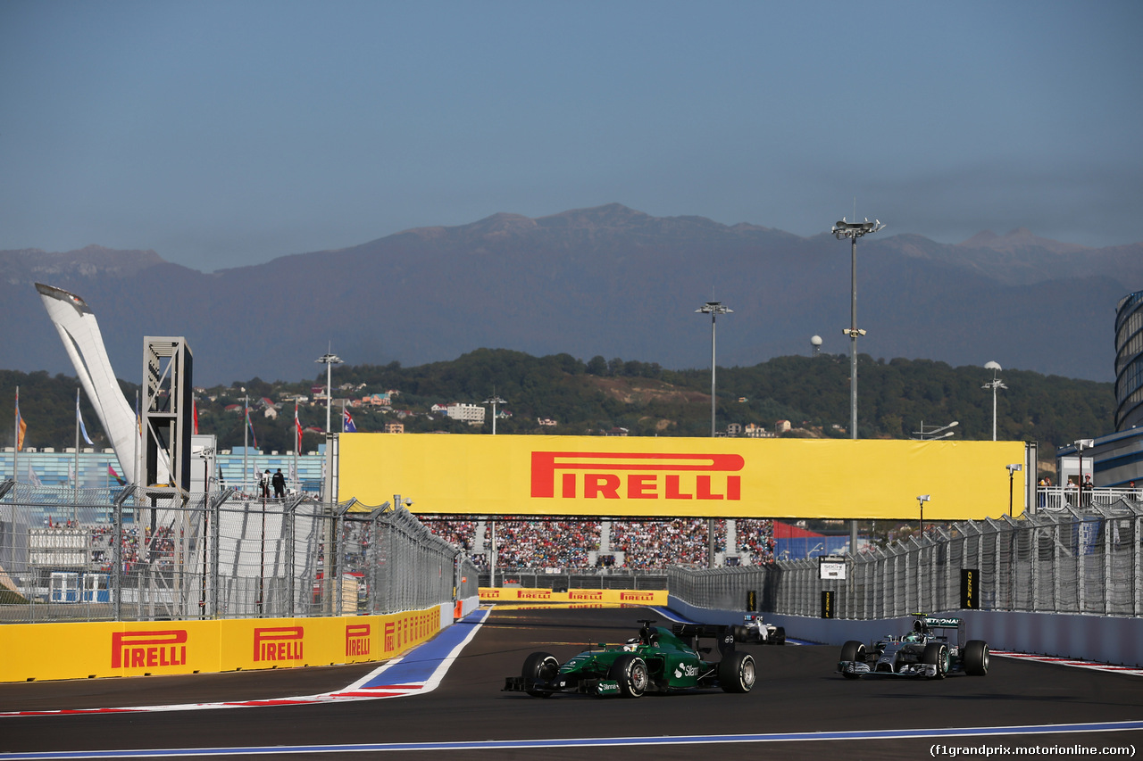 GP RUSSIA, 12.10.2014- Gara, Kamui Kobayashi (JPN) Caterham F1 Team CT05