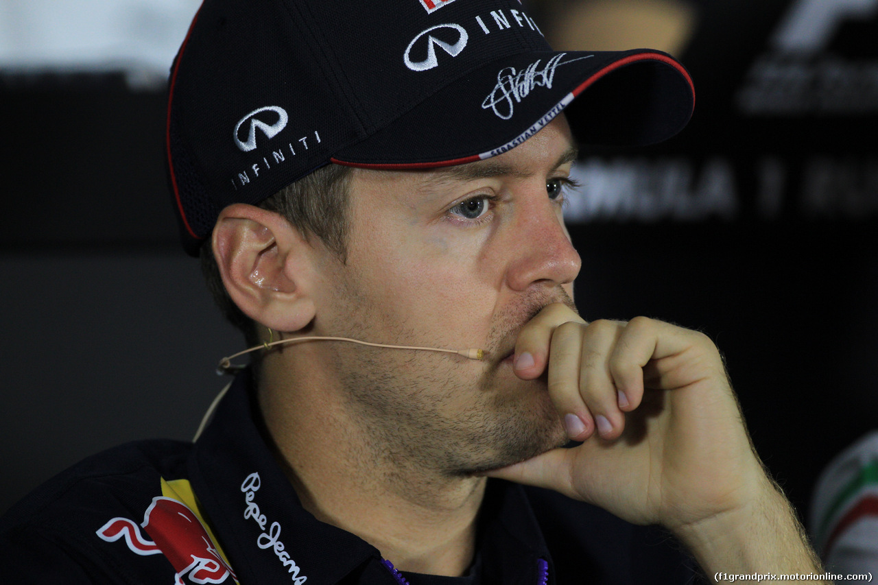 GP RUSSIA, 09.10.2014- Giovedi'  Press Conference, Sebastian Vettel (GER) Infiniti Red Bull Racing RB10