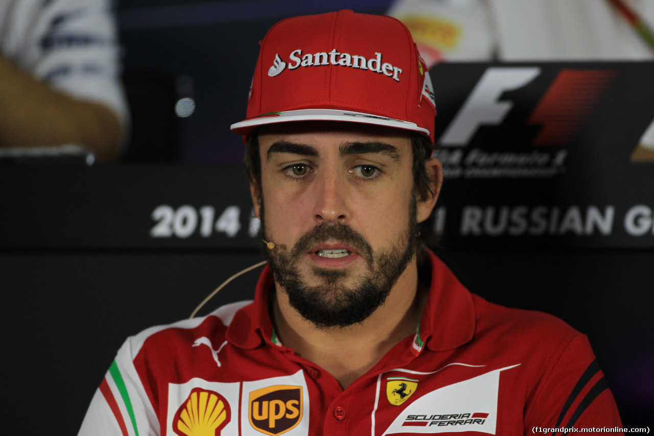 GP RUSSIA, 09.10.2014- Giovedi'  Press Conference, Fernando Alonso (ESP) Ferrari F14T