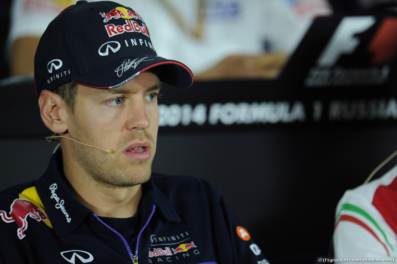 GP RUSSIA, 09.10.2014- Giovedi'  Press Conference, Sebastian Vettel (GER) Infiniti Red Bull Racing RB10