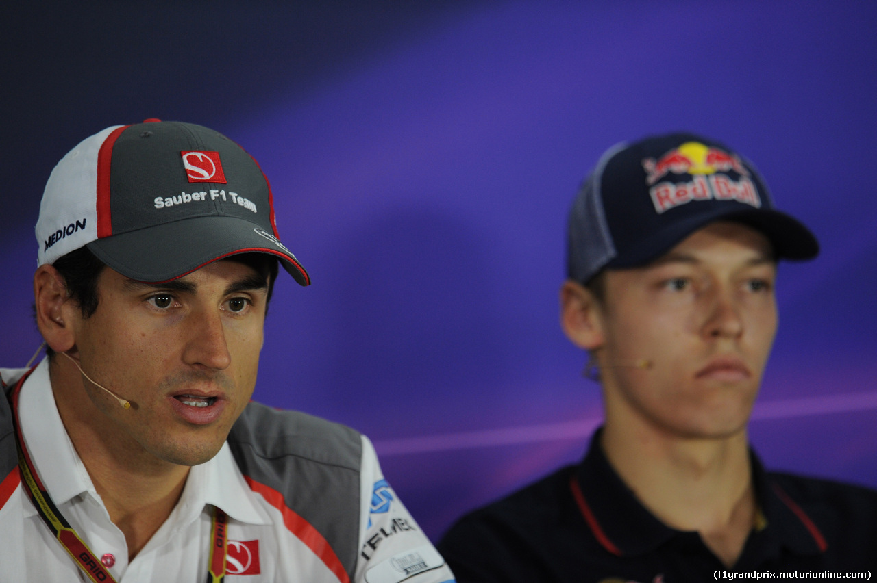 GP RUSSIA, 09.10.2014- Giovedi'  Press Conference, Adrian Sutil (GER), Sauber C33 , Daniil Kvyat (RUS) Scuderia Toro Rosso STR9