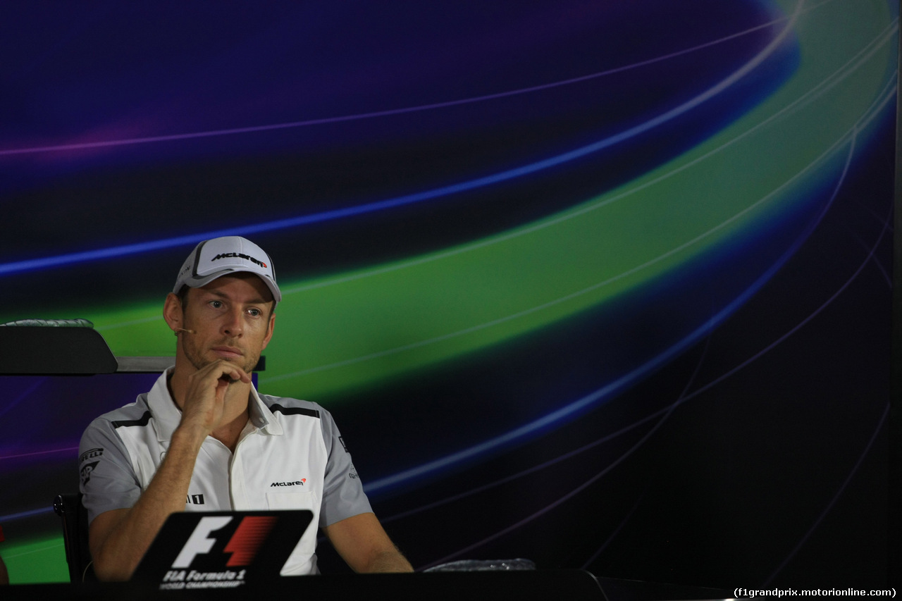 GP RUSSIA, 09.10.2014- Giovedi'  Press Conference, Jenson Button (GBR) McLaren Mercedes MP4-29