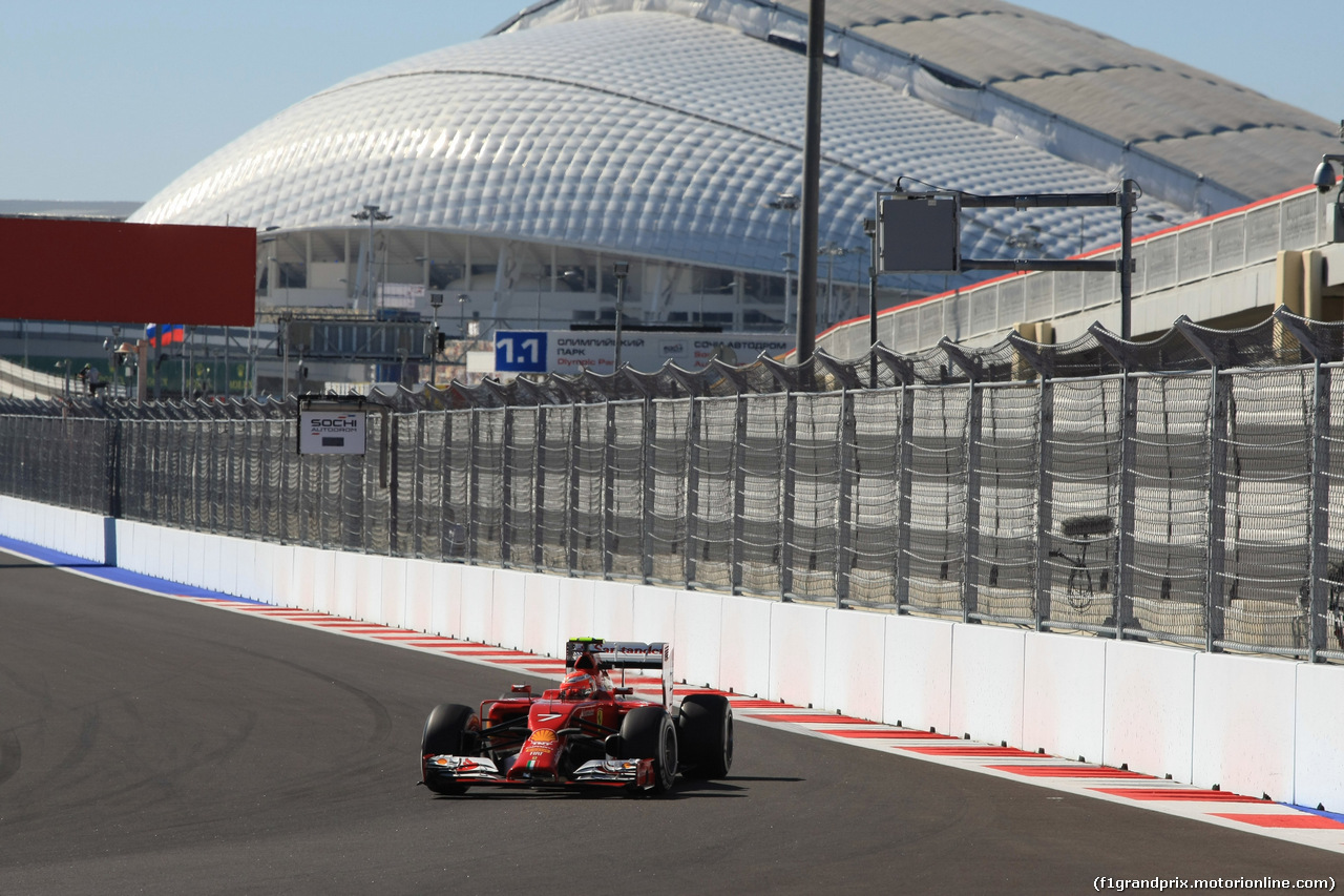 GP RUSSIA, 11.10.2014- Prove Libere 3, Kimi Raikkonen (FIN) Ferrari F14T