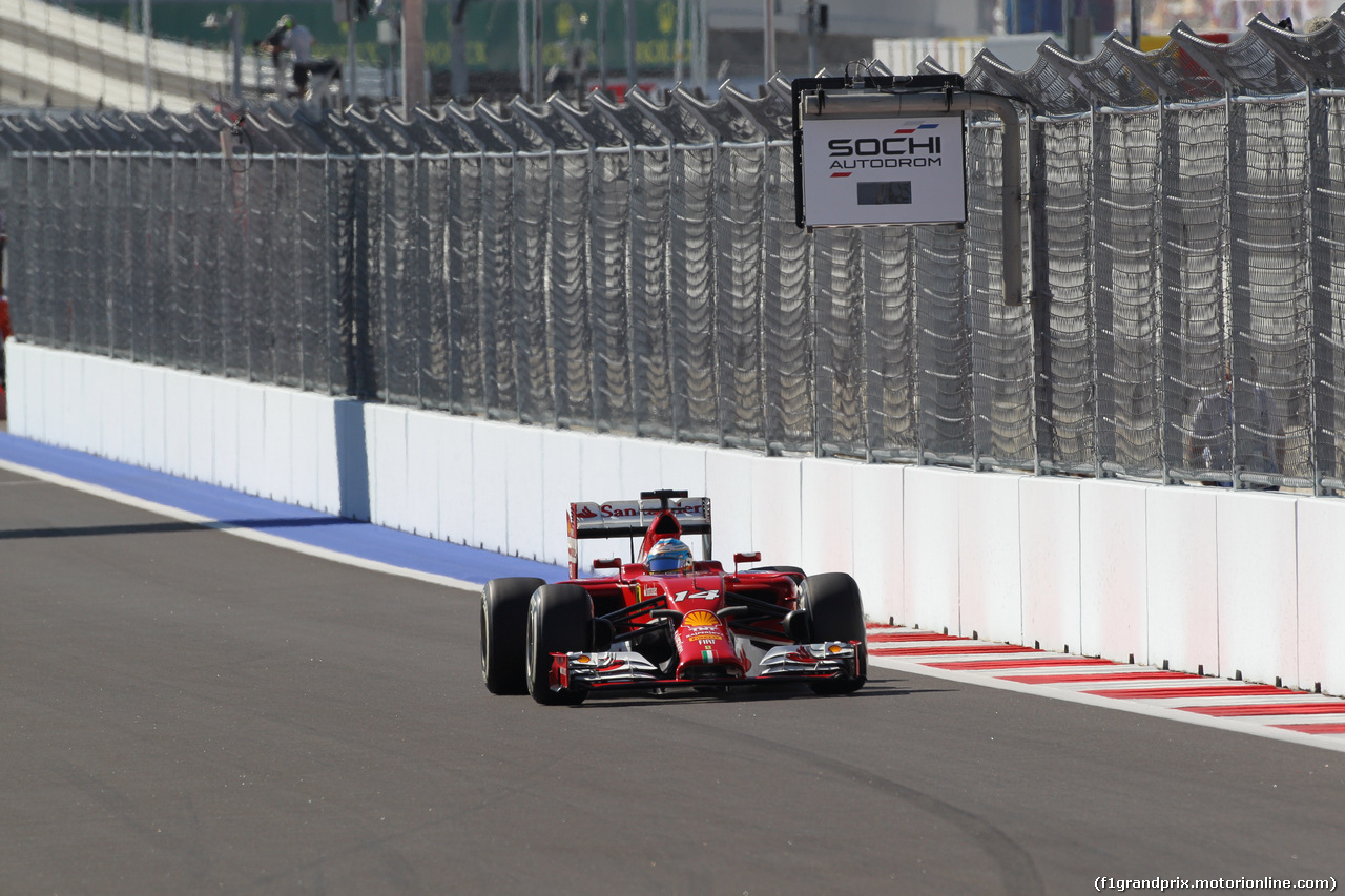 GP RUSSIA, 11.10.2014- Prove Libere 3, Fernando Alonso (ESP) Ferrari F14T