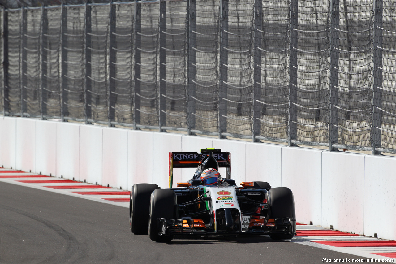 GP RUSSIA, 11.10.2014- Prove Libere 3, Sergio Perez (MEX) Sahara Force India F1 Team VJM07