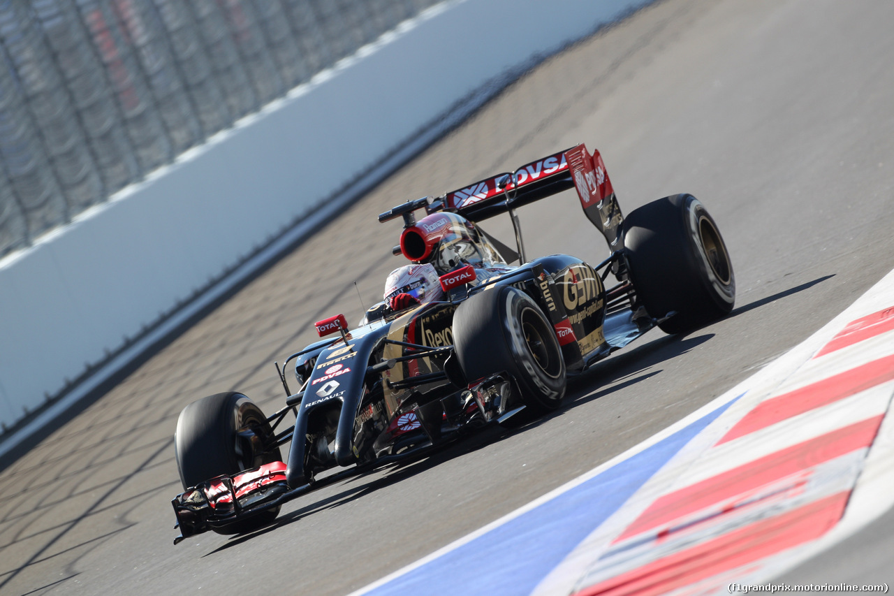 GP RUSSIA, 11.10.2014- Prove Libere 3, Romain Grosjean (FRA) Lotus F1 Team E22