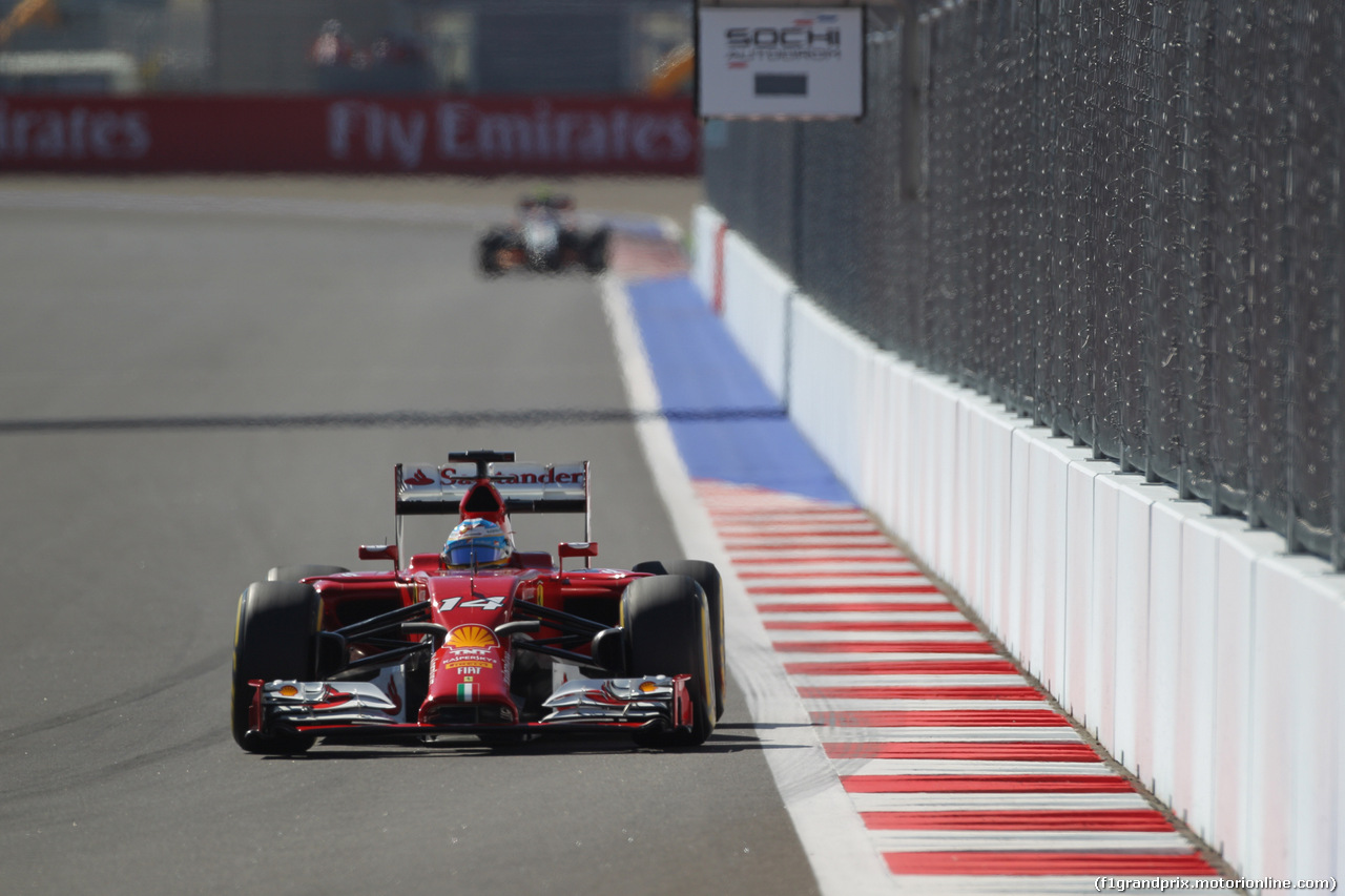 GP RUSSIA, 11.10.2014- Prove Libere 3, Fernando Alonso (ESP) Ferrari F14T