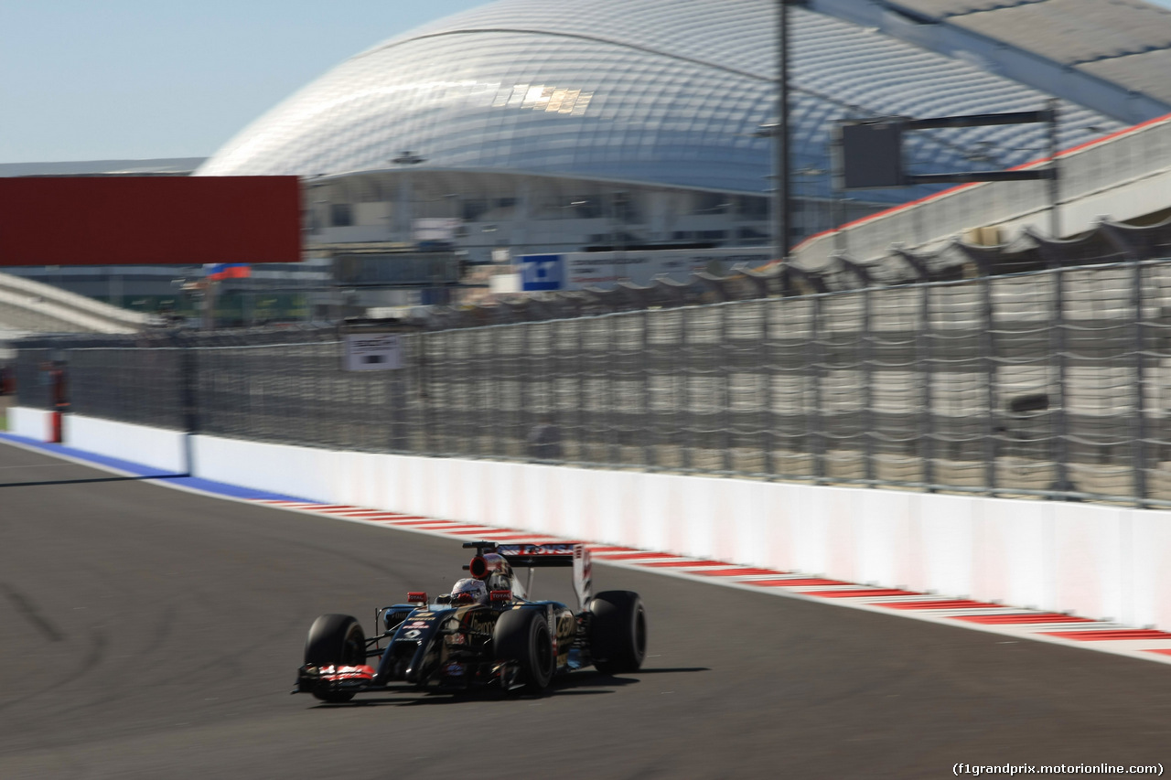 GP RUSSIA, 11.10.2014- Prove Libere 3, Romain Grosjean (FRA) Lotus F1 Team E22
