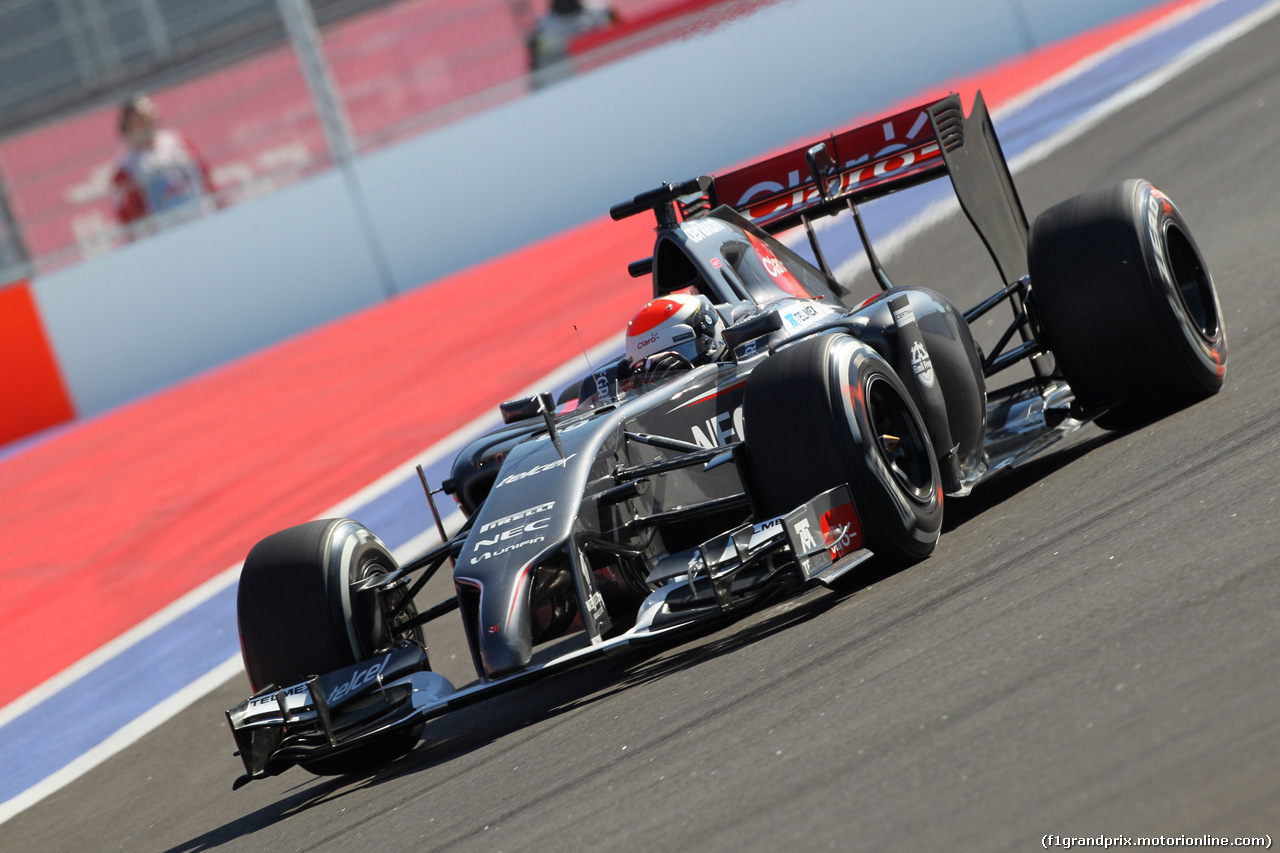 GP RUSSIA, 11.10.2014- Prove Libere 3, Adrian Sutil (GER) Sauber F1 Team C33