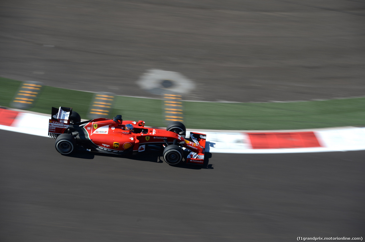 GP RUSSIA, 11.10.2014- Prove Libere 3, Fernando Alonso (ESP) Ferrari F14T