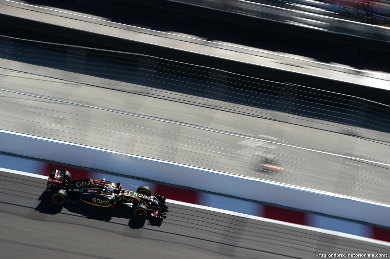 GP RUSSIA, 11.10.2014- Prove Libere 3, Romain Grosjean (FRA) Lotus F1 Team E22