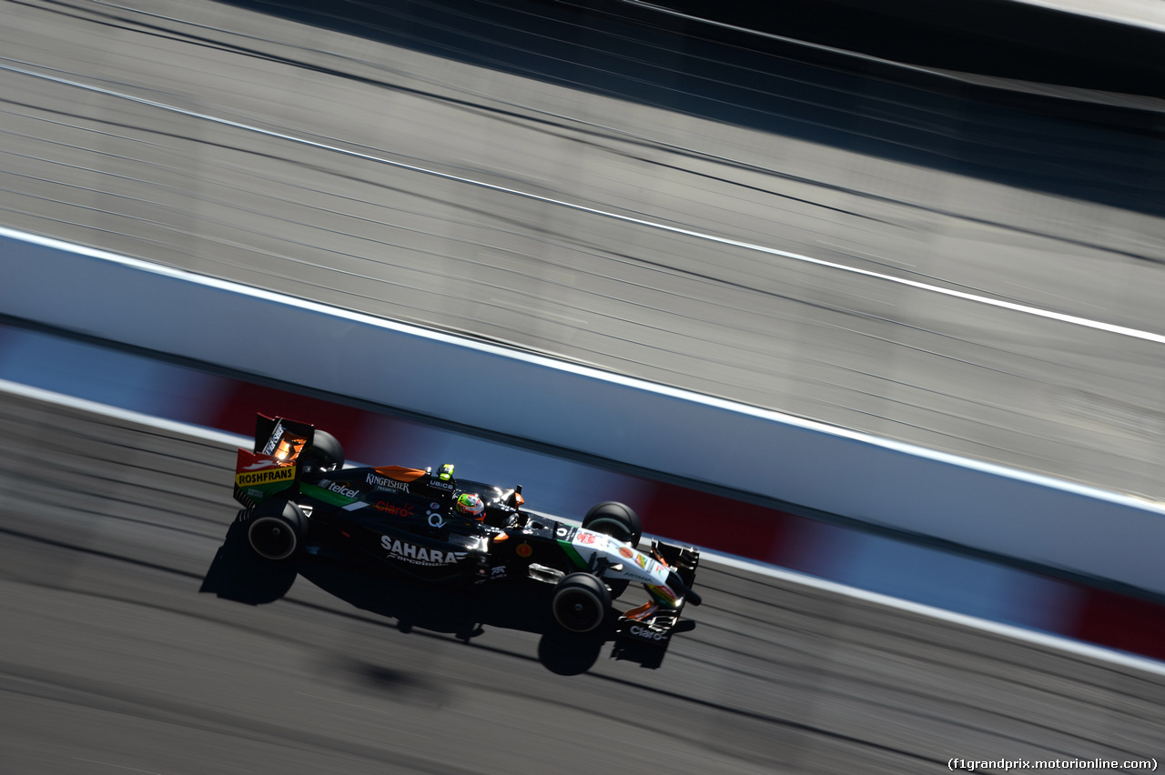 GP RUSSIA, 11.10.2014- Prove Libere 3, Sergio Perez (MEX) Sahara Force India F1 Team VJM07