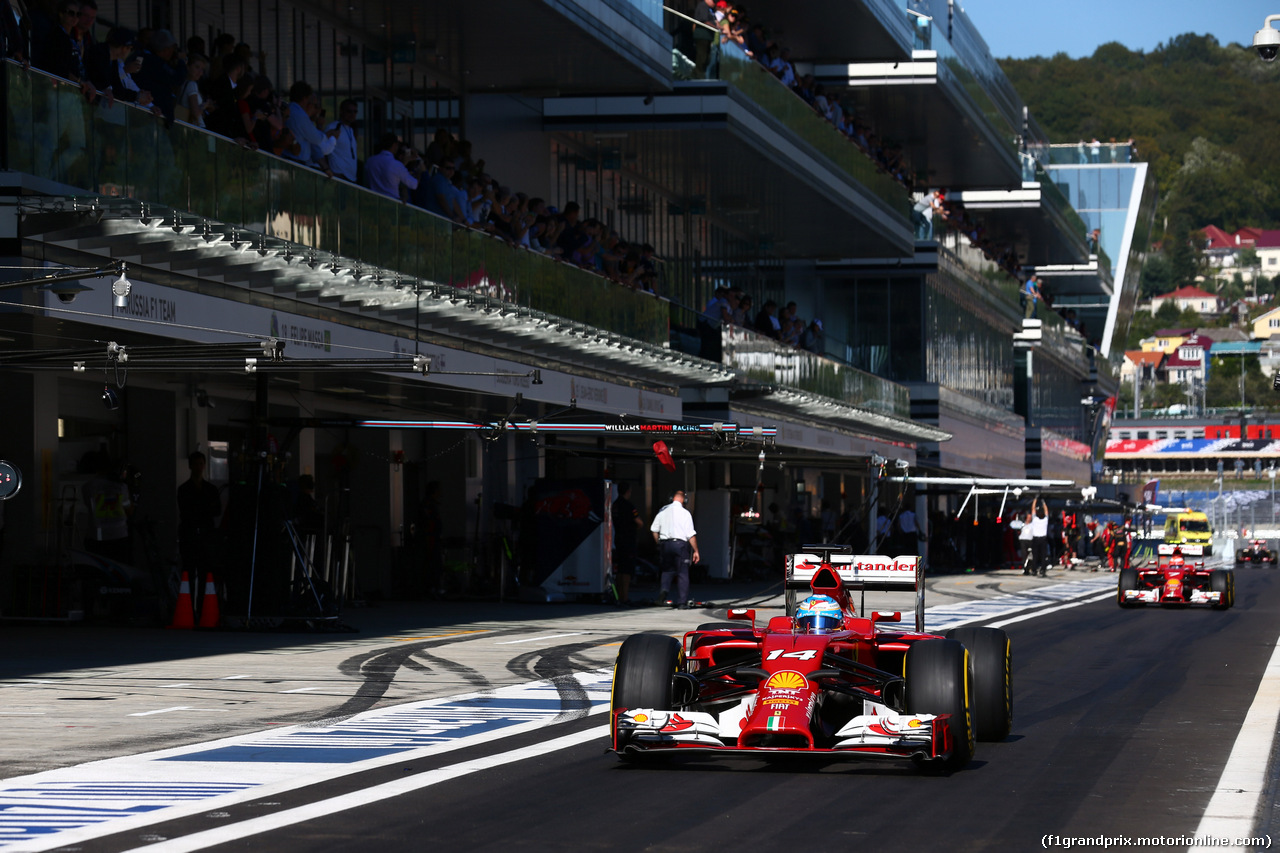 GP RUSSIA, 11.10.2014- Qualifiche, Fernando Alonso (ESP) Ferrari F14T