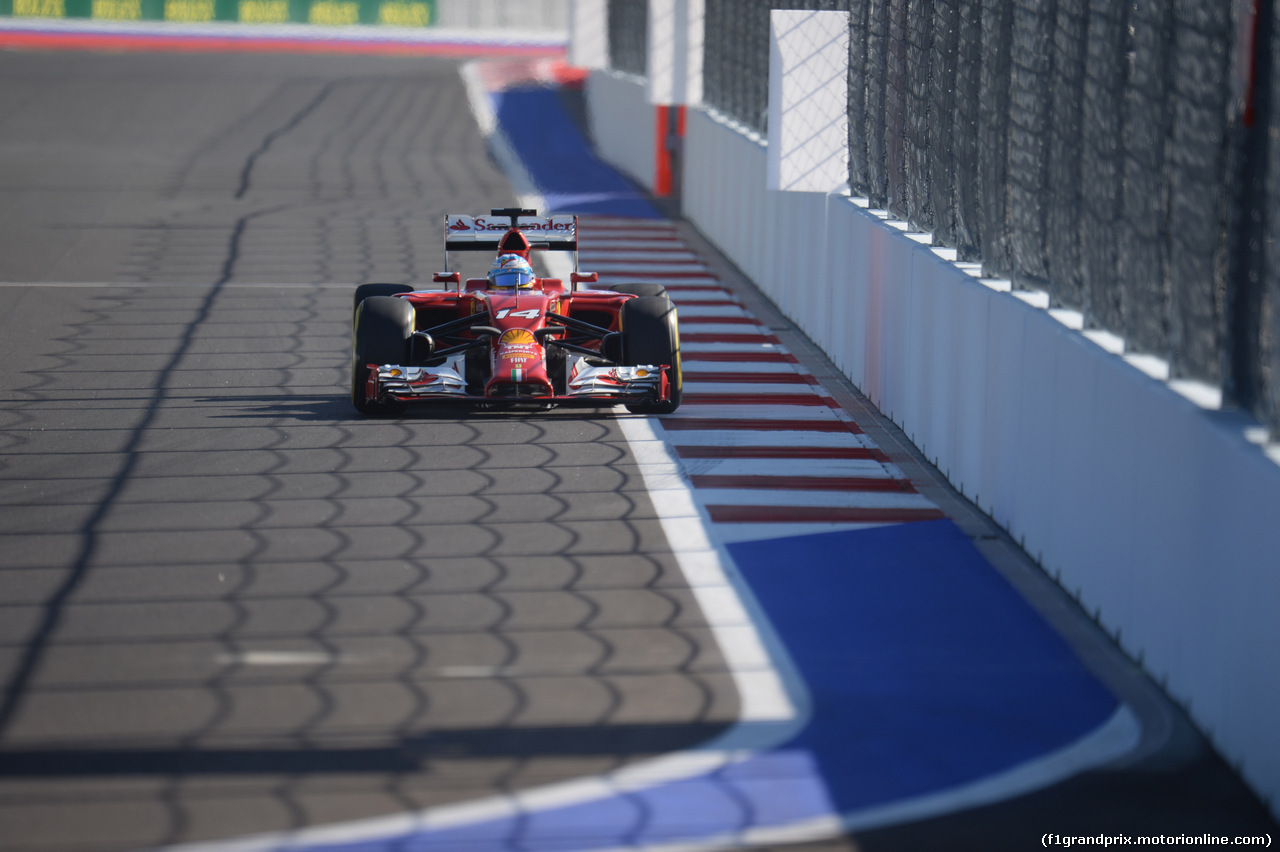 GP RUSSIA, 11.10.2014- Qualifiche, Fernando Alonso (ESP) Ferrari F14T